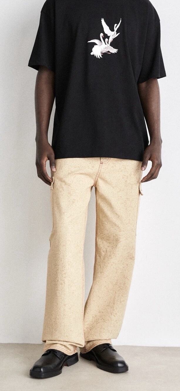 NWT HUGO Boss X Les Benjamins Jeans Beige Cargo Straight Leg Sz 34x30